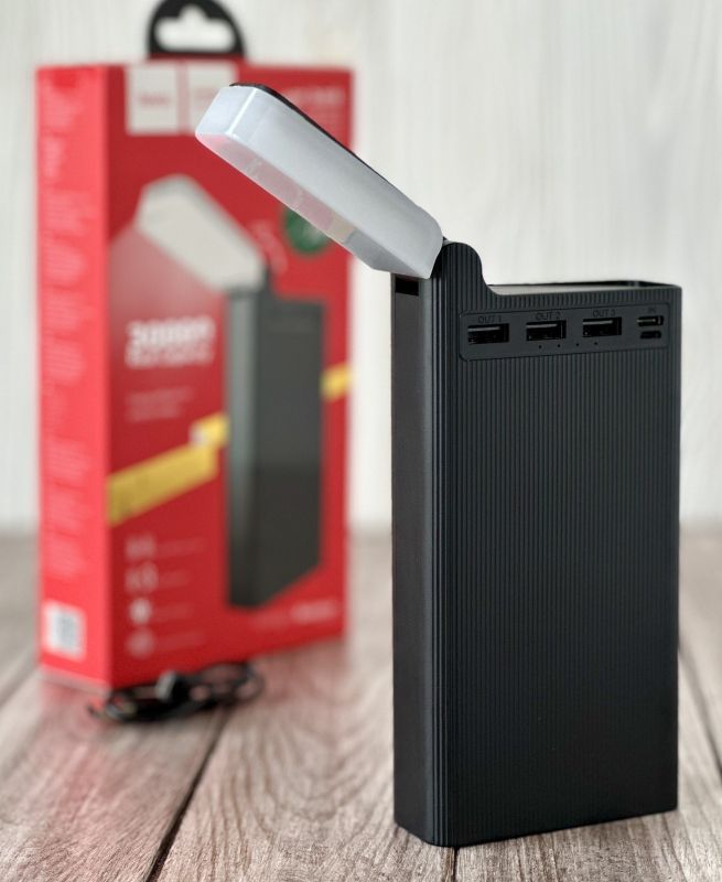 Hoco J62 30000 mAh з ліхтариком, швидка зарядка 22W (Black)