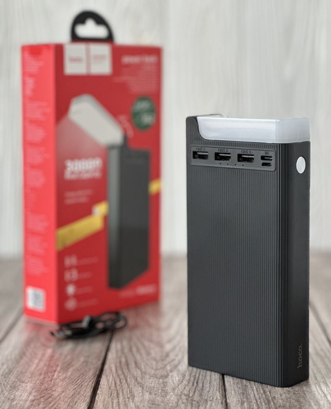 Hoco J62 30000 mAh з ліхтариком, швидка зарядка 22W (Black)