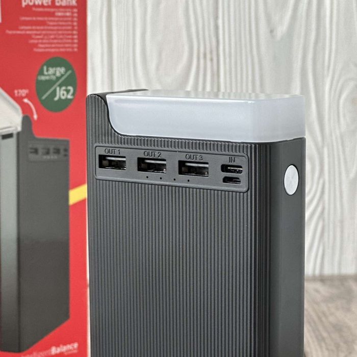 Hoco J62 30000 mAh з ліхтариком, швидка зарядка 22W (Black)