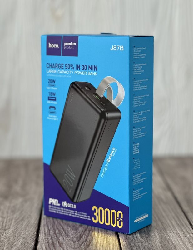 Hoco J91B 30000 мАh швидка зарядка 22.5W (Black)