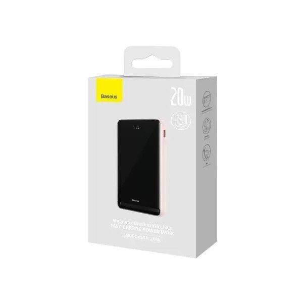 Baseus Magnetic Bracket Wireless Fast Charge 10000 mAh 20W 3A QC3.0+PD3.0 Pink (PPCX000204)