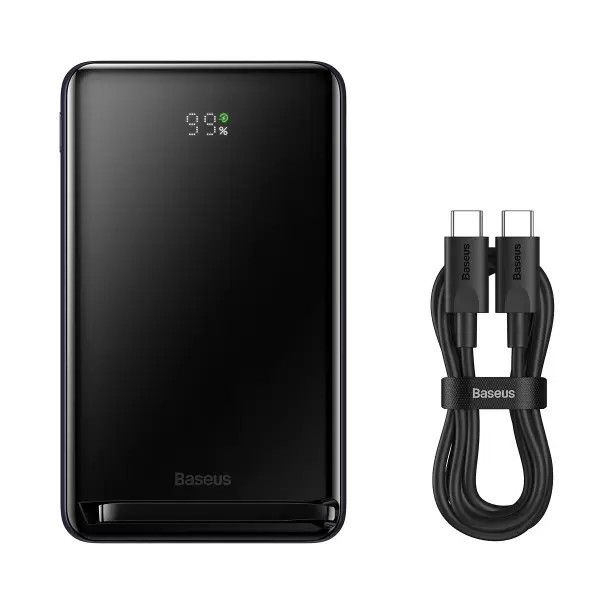 Baseus Magnetic Bracket Wireless Fast Charge 10000 mAh 20W Швидка зарядка 3A QC3.0+PD3.0 Беспровідна зарядка Black/Blue (PPCX000203)