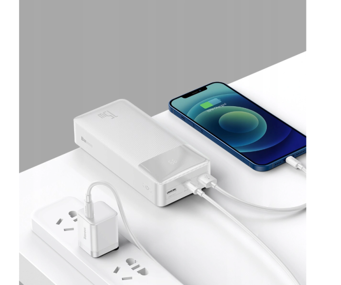 Baseus 30000 mAh 3XUSB USB-C PD 15W білий