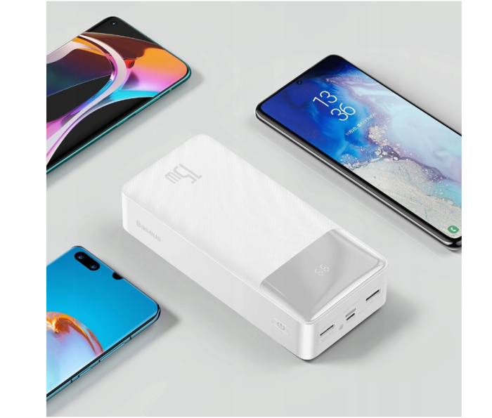Baseus 30000 mAh 3XUSB USB-C PD 15W білий