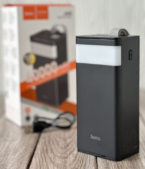 Power Bank Hoco J86 40000 мАh з ліхтариком, швидка зарядка 22.5W (Black)