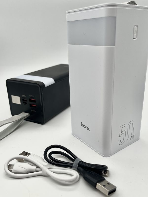 Hoco J86A на 50000 mAh із вбудованим ліхтариком (Білий)