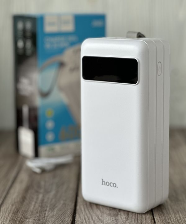 Power Bank Hoco J86B 60000 мАh з ліхтариком, швидка зарядка 22.5W (White)