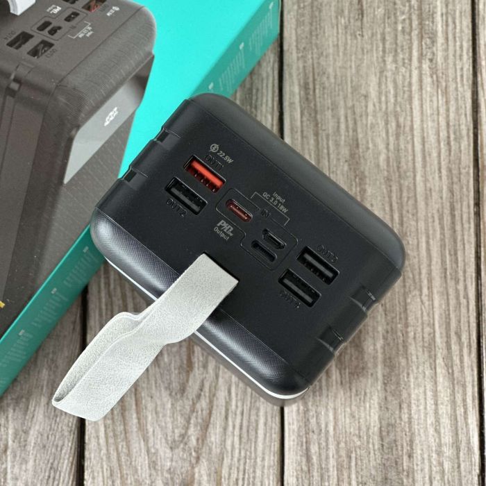 Hoco J86B 60000 мАh з ліхтариком, швидка зарядка 22.5W (Black)