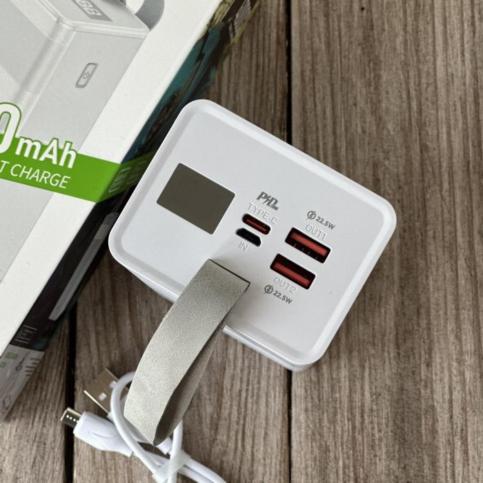 Hoco J86 40000 мАh з ліхтариком, швидка зарядка 22.5W (White)