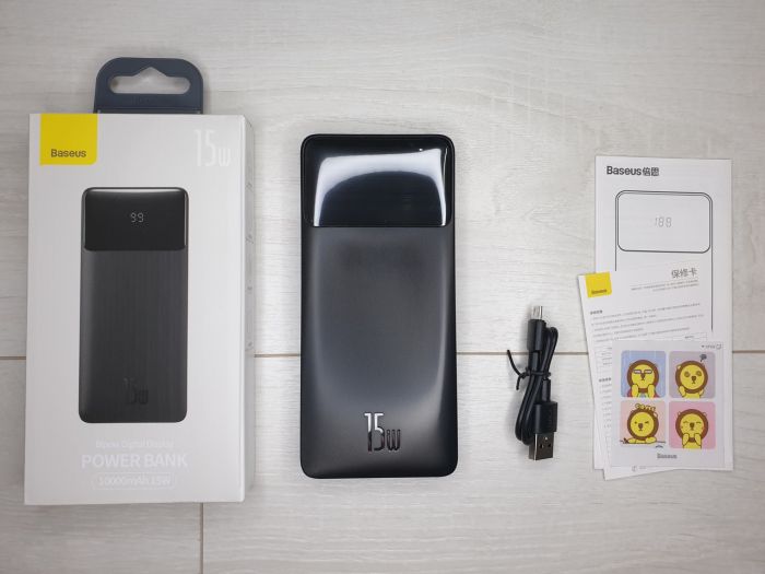 Baseus Bipow Digital Display 10000 mAh 15W 3A, black