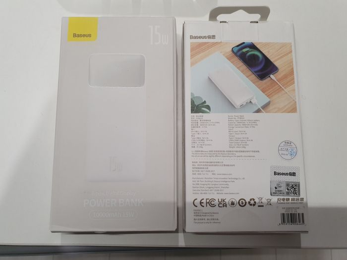 Baseus Bipow Digital Display 10 000 mAh (15W) 3A, white