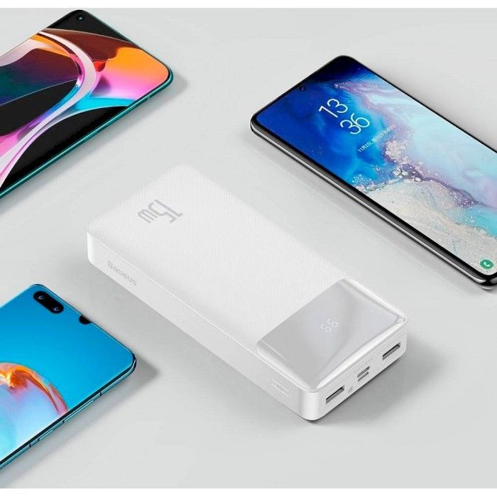 Baseus Bipow Digital Display 15W 20000 mAh White (PPBD20, PPDML-J02)