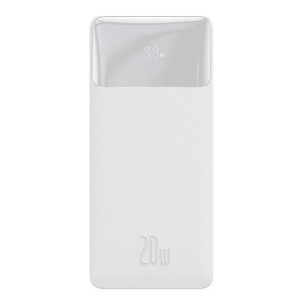 Baseus 30000 mAh 20W 3A PowerBank с быстрой зарядкойBipow Digital Display (PPDML-N02) White