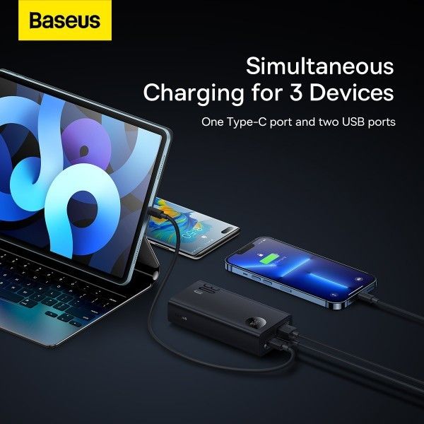 Baseus Adaman2 Digital Display 10000 mAh 30W 5A QC3.0 PD3.0 чорний (PPADM2-10)