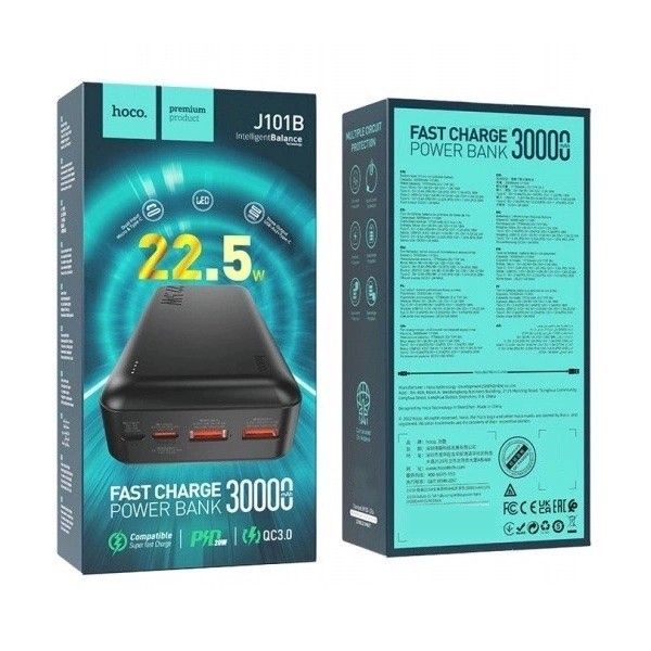 Hoco J101B 30000 mAh PD20W+QC3.0 22.5W чорний