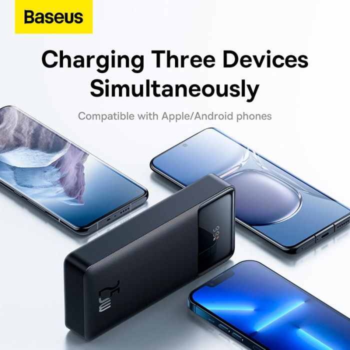 Baseus PPBD020301 Bipow Digital Display 25W 20000 mAh 2xUSB/Type-C чорний