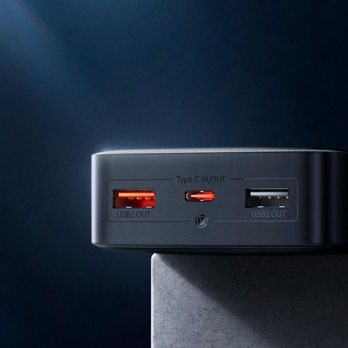 Baseus PPBD020301 Bipow Digital Display 25W 20000 mAh 2xUSB/Type-C чорний