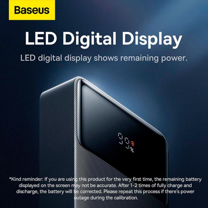 Baseus PPBD020301 Bipow Digital Display 25W 20000 mAh 2xUSB/Type-C чорний