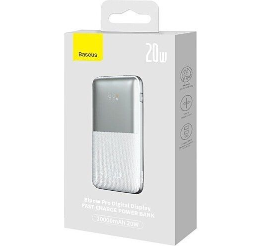 Павербанк Baseus PPBD04010 Bipow Pro 10000mAh 20W Білий (754887)