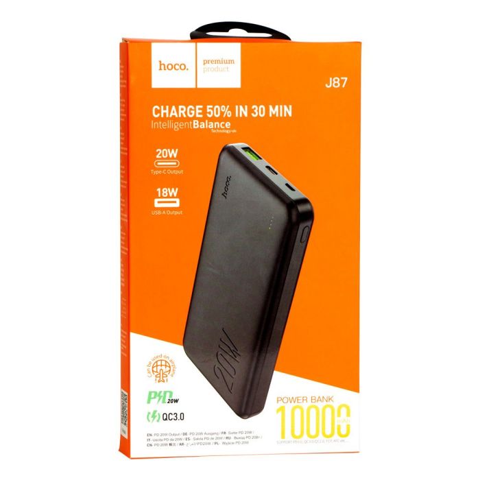 Power Bank Hoco J87 PD20W+QC3.0 10000 mAh Чорний