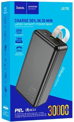 Hoco J87B Tacker PD20W + QC3.0 30000 mAh