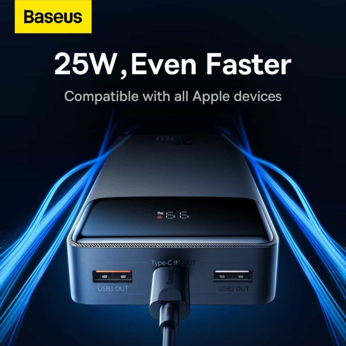 Baseus Bipow Digital Display 20000 mAh 25W швидка зарядка чорний (PPBD020301)