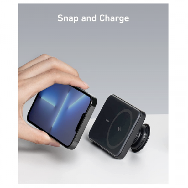 Anker 622 Magnetic Wireless Portable Charger MagGo with PopSockets 5000 mAh Black (A1612)