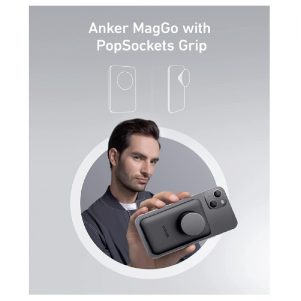 Anker 622 Magnetic Wireless Portable Charger MagGo with PopSockets 5000 mAh Black (A1612)