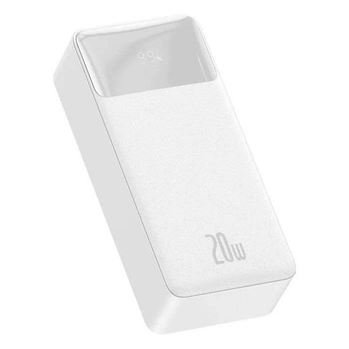 Baseus Bipow Digital Display 30000 mAh 20W 2xUSB/Type-C/microUSB білий (PPDML-N02)