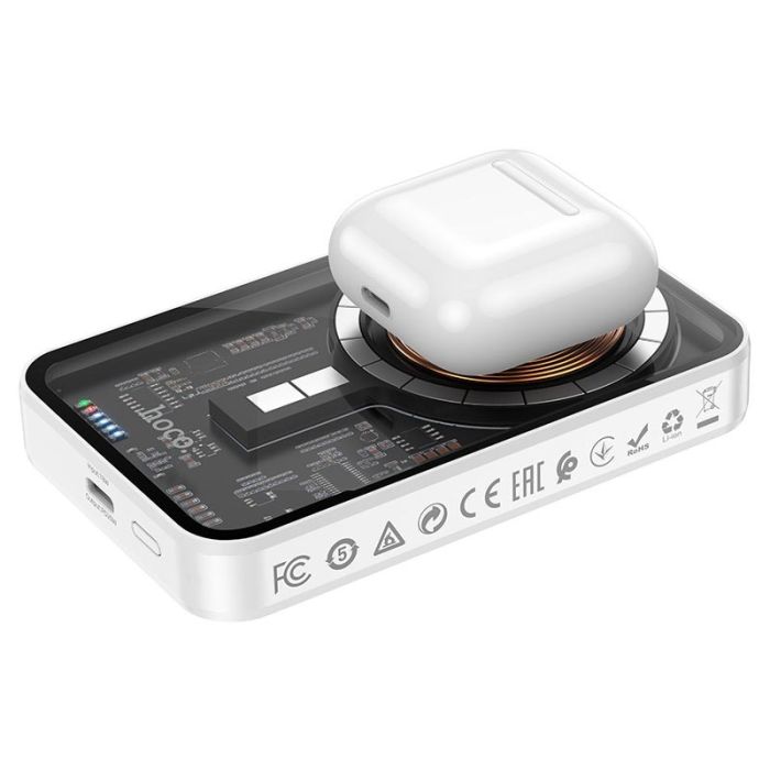 Hoco Q10 MagSafe Transparent 3-in-1 5000 mAh 20W білий