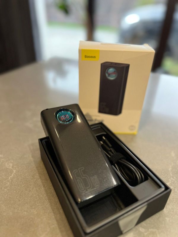 Універсальний повербанк для ноутбука, планшета, смартфона Baseus 30000 mAh 65W Black + Кабель PD Type-C 100W