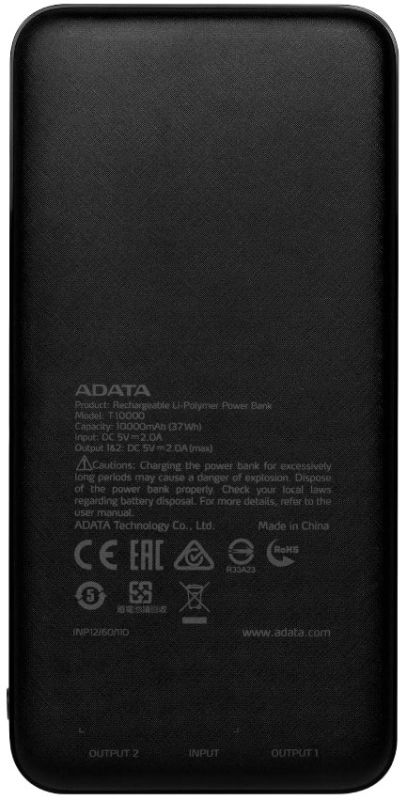 ADATA T10000 10000 mAh Black (AT10000-USBA-CBK)