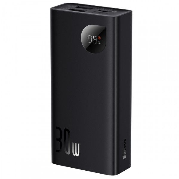 Baseus  Adaman2 Digital Display Fast Charge 10000 mAh 30W, 2*USB+Type-C, Black, Q40