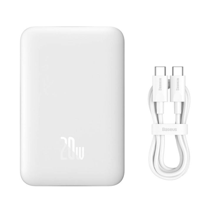 Baseus Magnetic Mini 10000 mAh 20W Беспровідна зарядка Айфона (PPCX030002) White