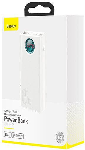 Baseus Amblight Digital Display Overseas 65W 30000mAh White (PPLG000102)