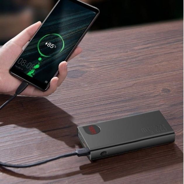 Baseus 20000 mAh 22.5WAdaman з швидкою зарядкою 2USB/1Type-C Чорний