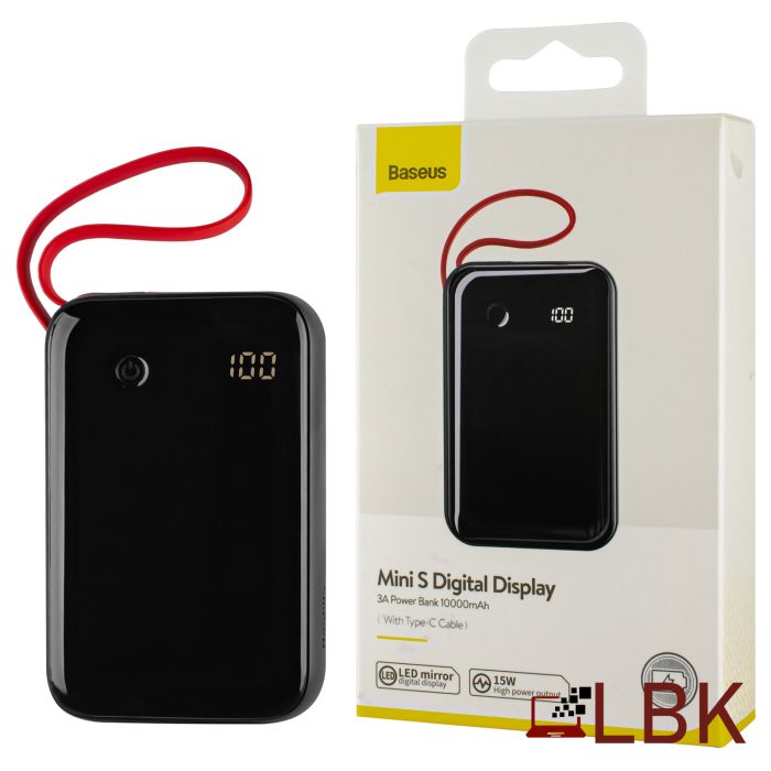 Baseus Mini S Digital Display 3A 10000 mAh Black (With Type-C Cable) (PPXF-A01) (2239473)