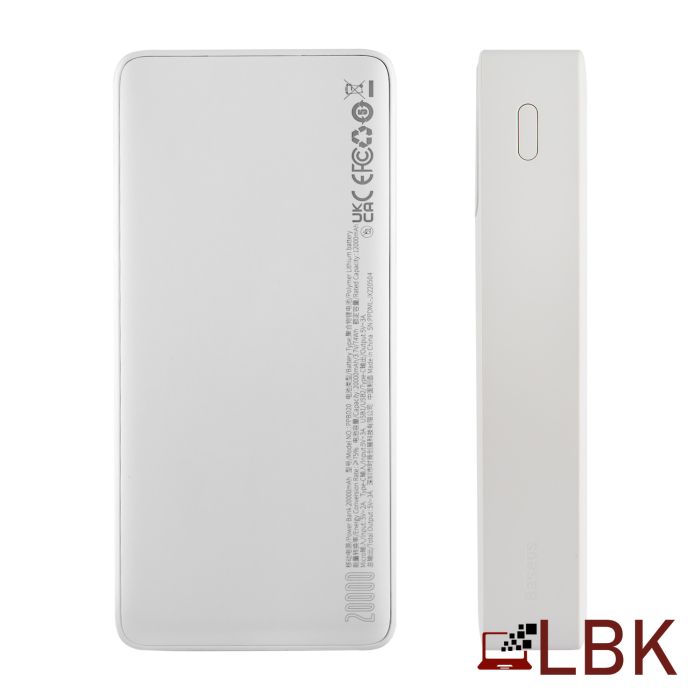 Baseus Bipow Digital Display, 20000 mAh, 15W, White (PPDML-J02) (2239479)