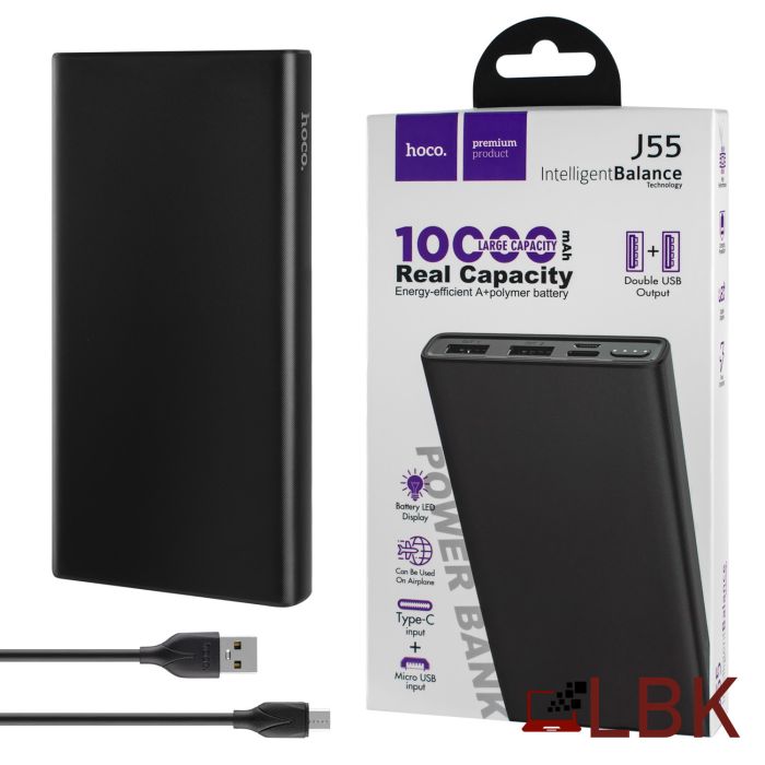 Hoco J55 Neoteric mobile power bank, 10000 mAh, Black (2239445)