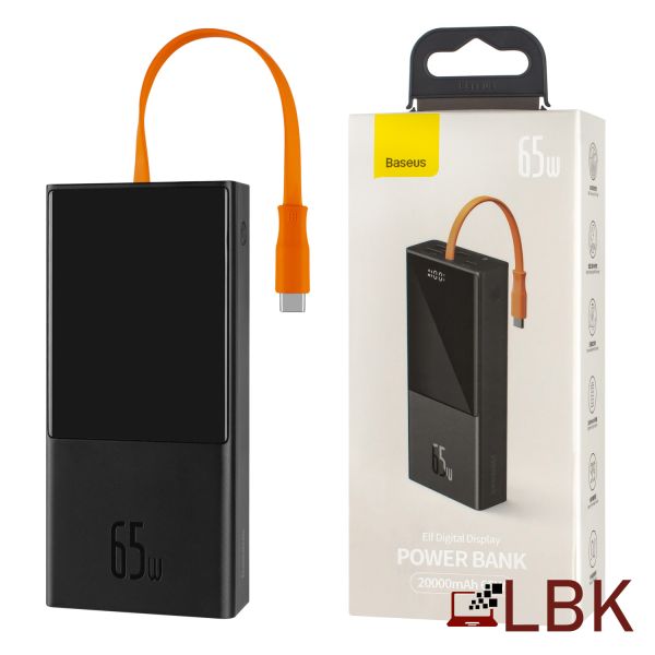 Універсальна мобільна батарея Baseus Elf Digital Display Fast Charging 20000mAh 65W Black (PPJL000001) (2239579)