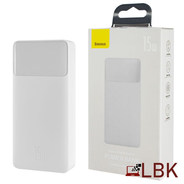 Baseus Bipow Digital Display, 20000 mAh, 15W, White (PPDML-J02) (2239477)