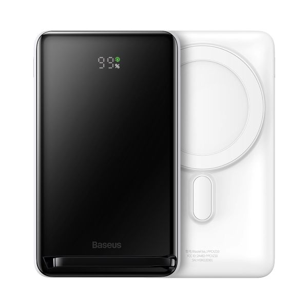 Baseus Magnetic Bracket Wireless Fast Charge 20W 10000 mAh with Cable Type-C to Type-C White (PPCX000202)