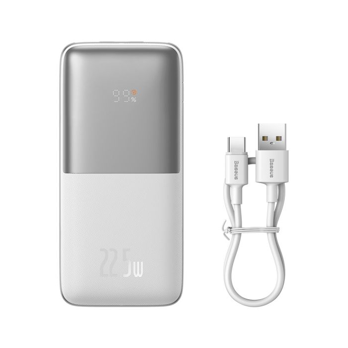Baseus Bipow Pro 10000 mAh 22.5W with USB-A to USB-C 0.3m Cable White (PPBD040002)
