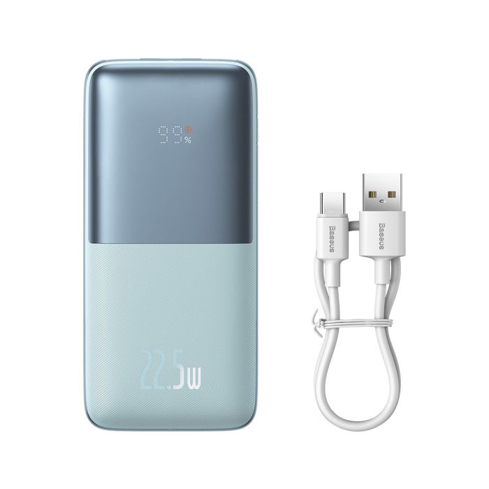 Baseus Bipow Pro 10000 mAh 22.5W with USB-A to USB-C 0.3m Cable Blue (PPBD040003)