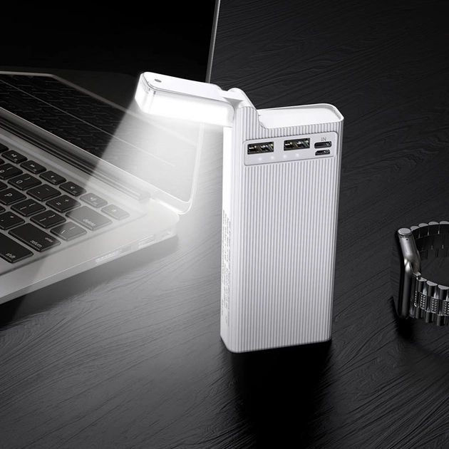 Hoco J62 30000 mAh портативная с фонариком 3xUSB White