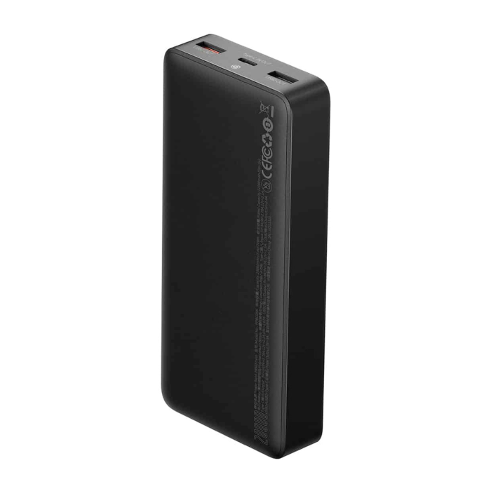 Baseus Bipow Digital Display 25W 20000 mAh 2xUSB/Type-C чорний