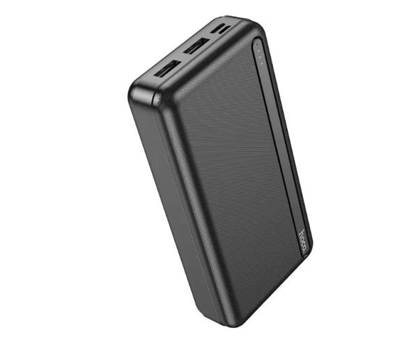 Зовнішній акумулятор повербанк Power Bank Hoco J91A 20000mAh 2USB/Type-C/MicroUSB, 2A Led індикатор чорний