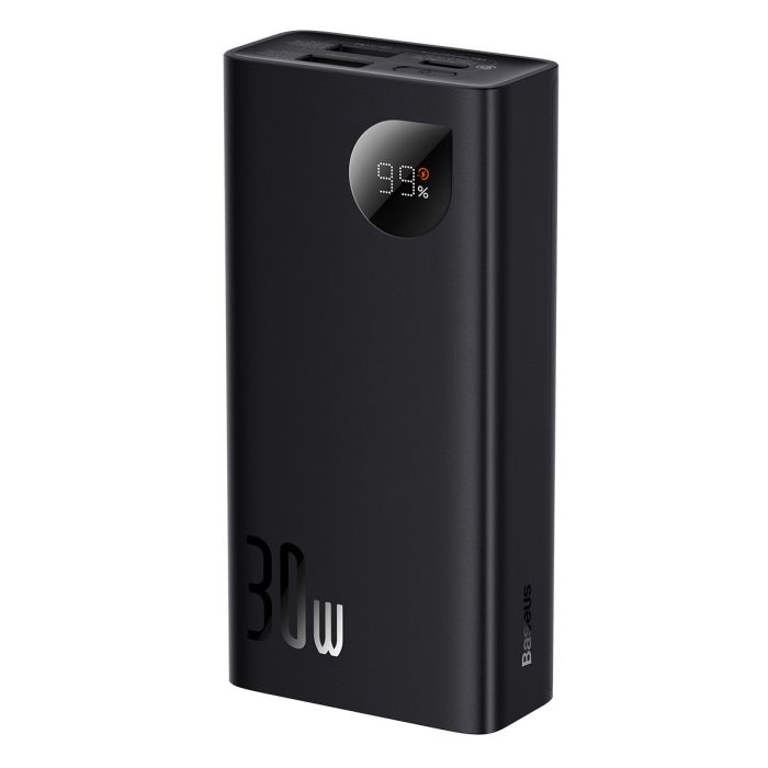 Baseus Adaman 2 Digital Display Fast Charge 10000 mAh 30W with USB-A to USB-C Cable Black (PPAD040101)