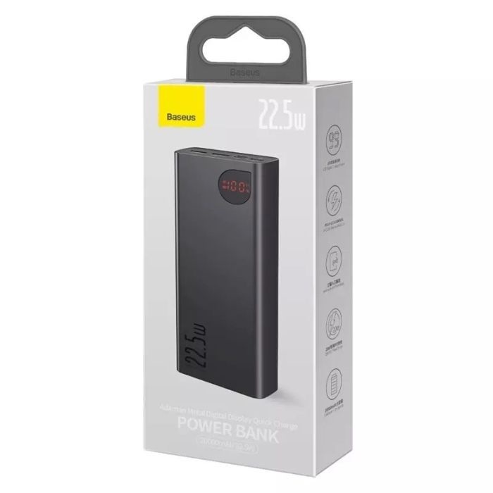 Baseus Adaman 20000 mAh 22.5W з швидкою зарядкою для телефону планшета Чорний