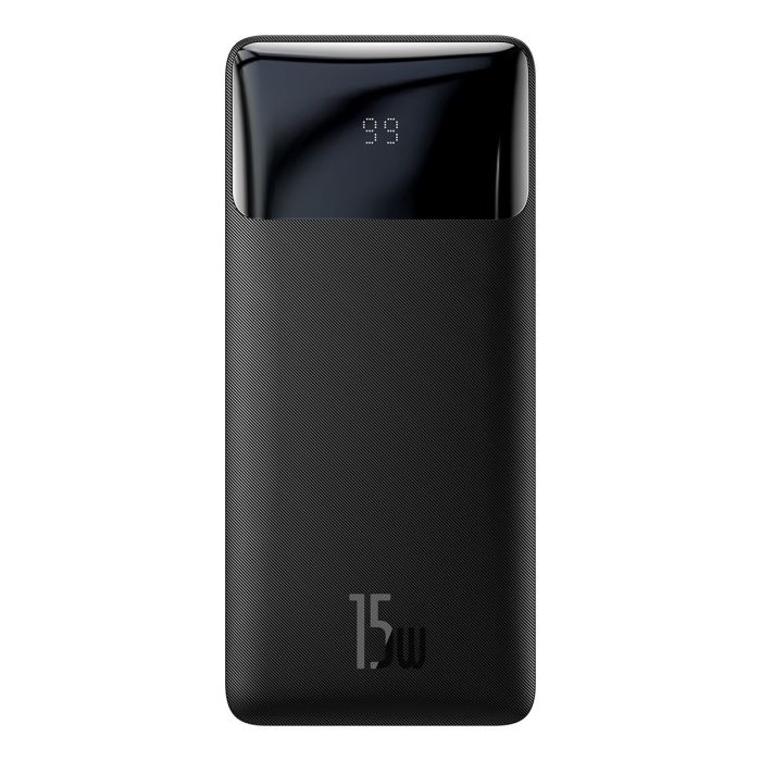 Baseus Bipow Digital Display 30000 mAh 15W with USB-A to Micro-USB 0.25m Cable Black (PPBD050201)